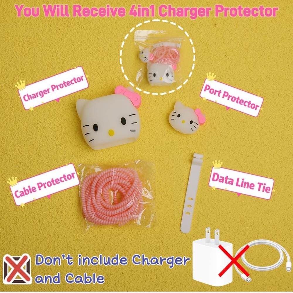Kuromi or HelloKitty Cable Charger Protector Head Cover - Picture 8 of 13